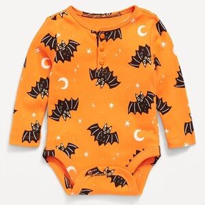 Old Navy Orange Bat Print Baby Onesie